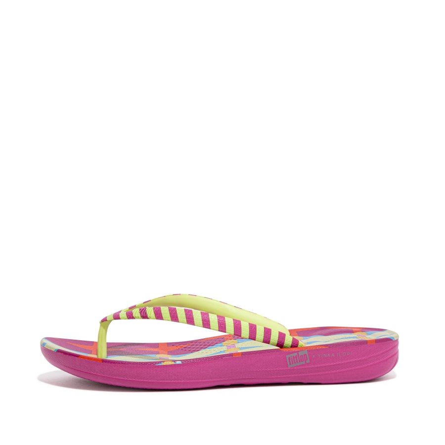 Fitflop iQUSHION X YINKA ILORI Flip-Flops Lemon-Fuchsia