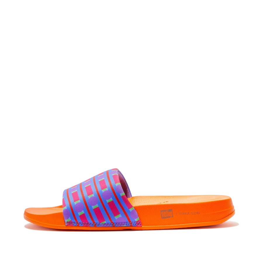 Fitflop iQUSHION X YINKA ILORI Water-Resistant Slides Blue-Raspberry